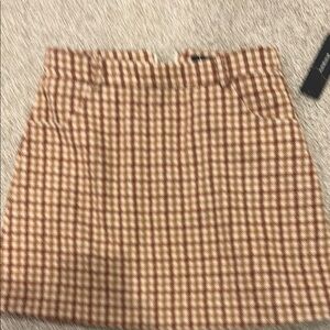 Lulu's Brown Checkered Mini Skirt